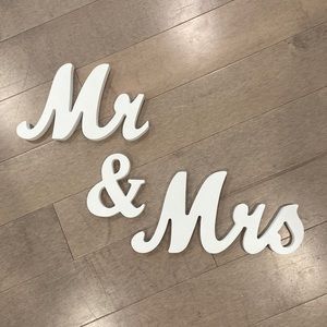 Mr & Mrs Wooden Signage